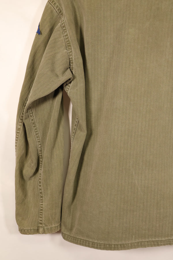 Late 1940s–1950s, U.S. Army, M-47 HBT Utility Shirt with Patches, Used