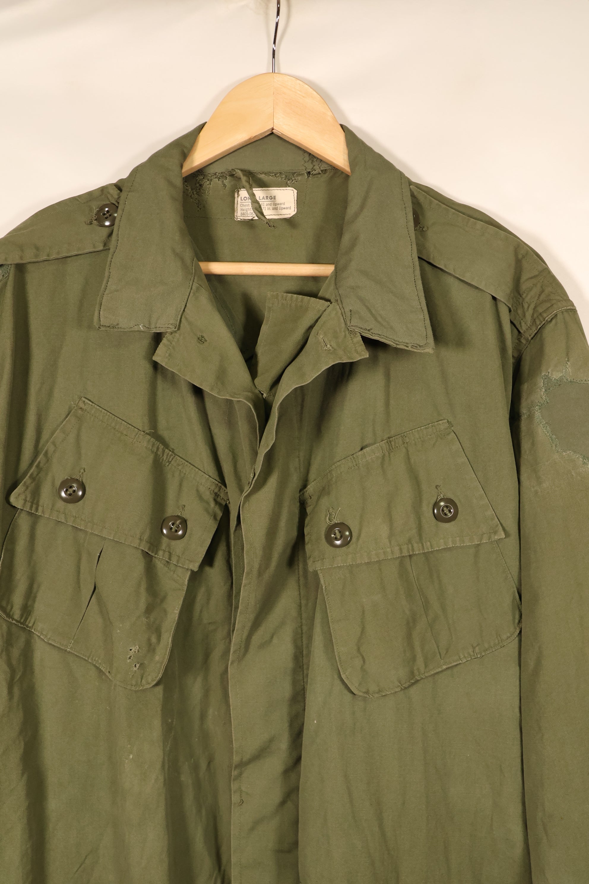 1963 Contract L-L 1st Model Jungle Fatigue Jacket, Repaired, Used