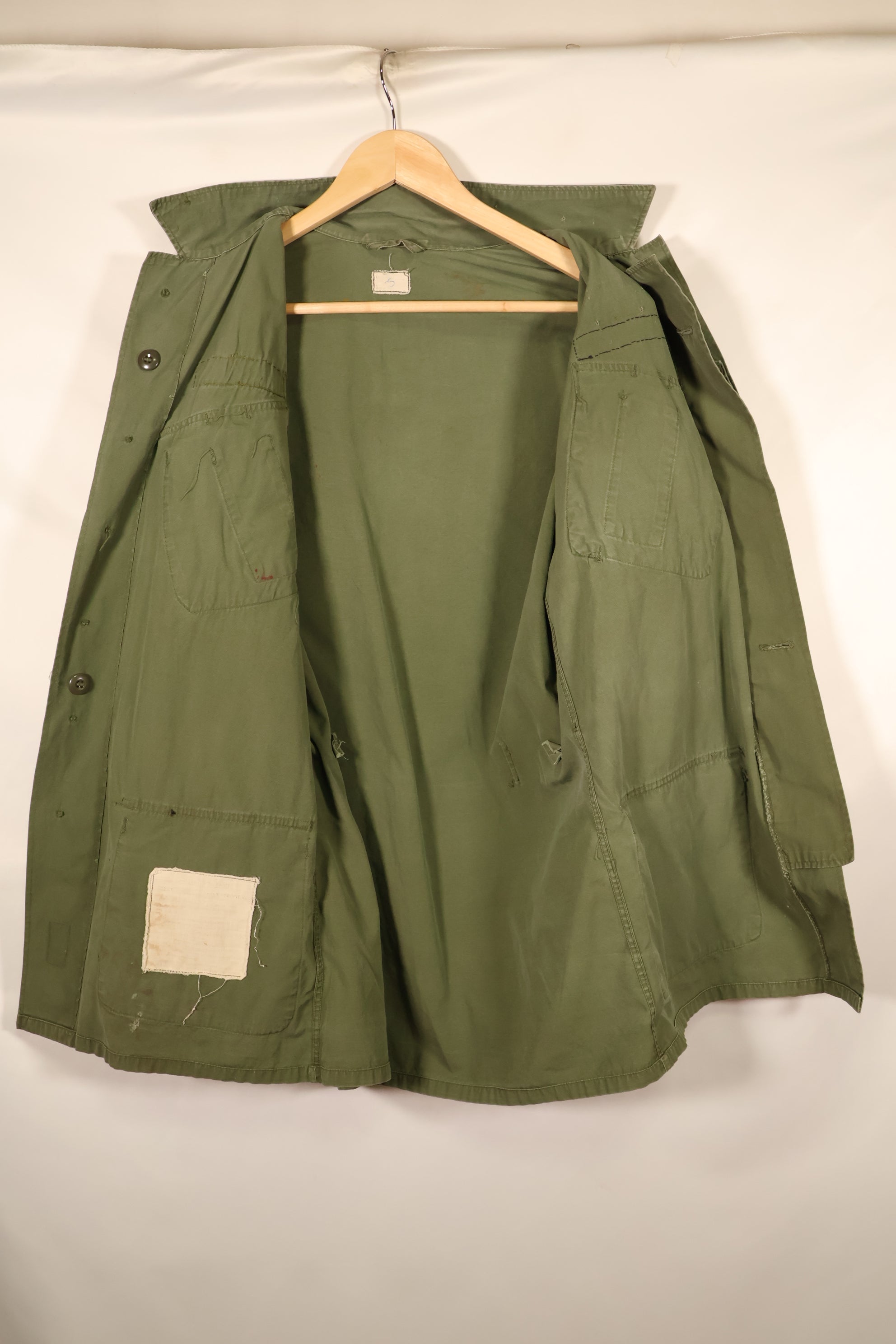1963–64 Contract, Presumed S-L, 1st Model Jungle Fatigue Jacket with Patches, Used