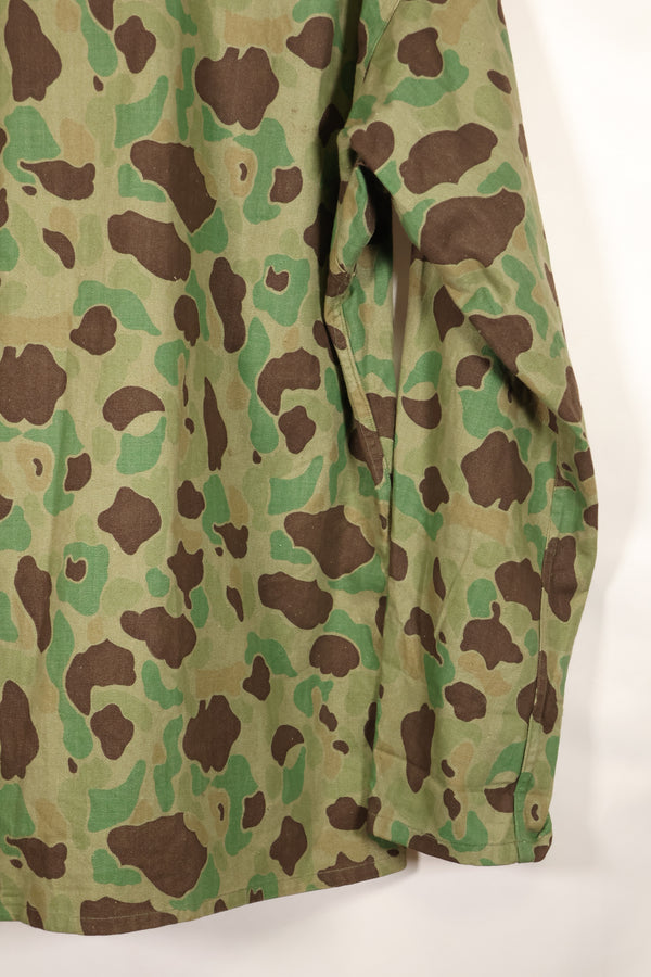 1940s-early 50s Japanese frogskin camouflage tailored jacket, HBT fabric, beautiful, used.
