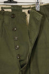 1940s-50s US Army M45 cotton field pants with modified cargo pockets, airborne use, used, B