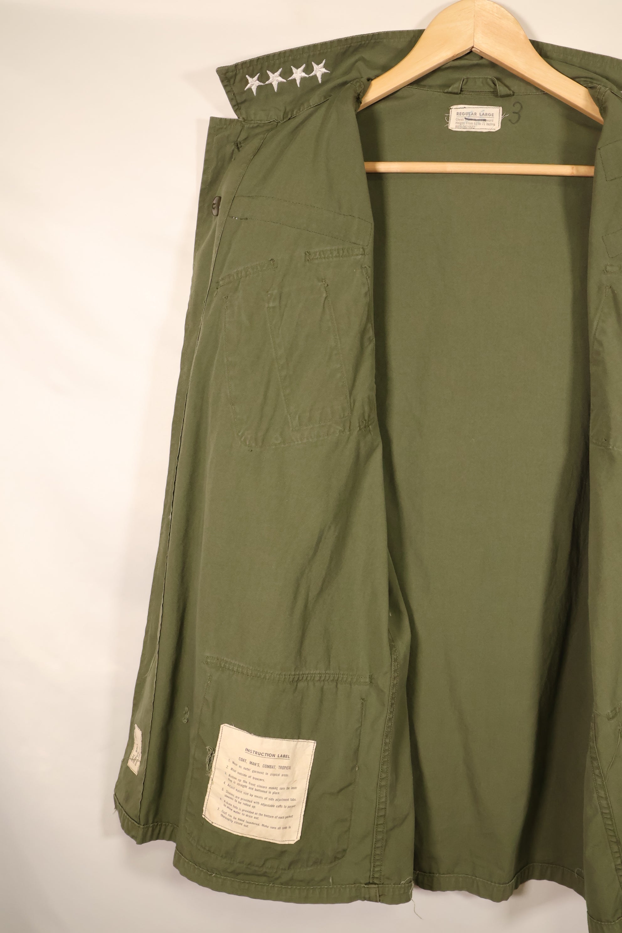 1963年契約　L-R　1st Model ジャングルファティーグ　ジャケット　Westmoreland将軍再現　中古品
