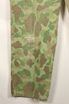 1940's P-44 frogskin camouflage pants USMC, faded, scratched, used.