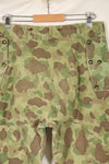 1940's P-44 frogskin camouflage pants USMC, faded, scratched, used.
