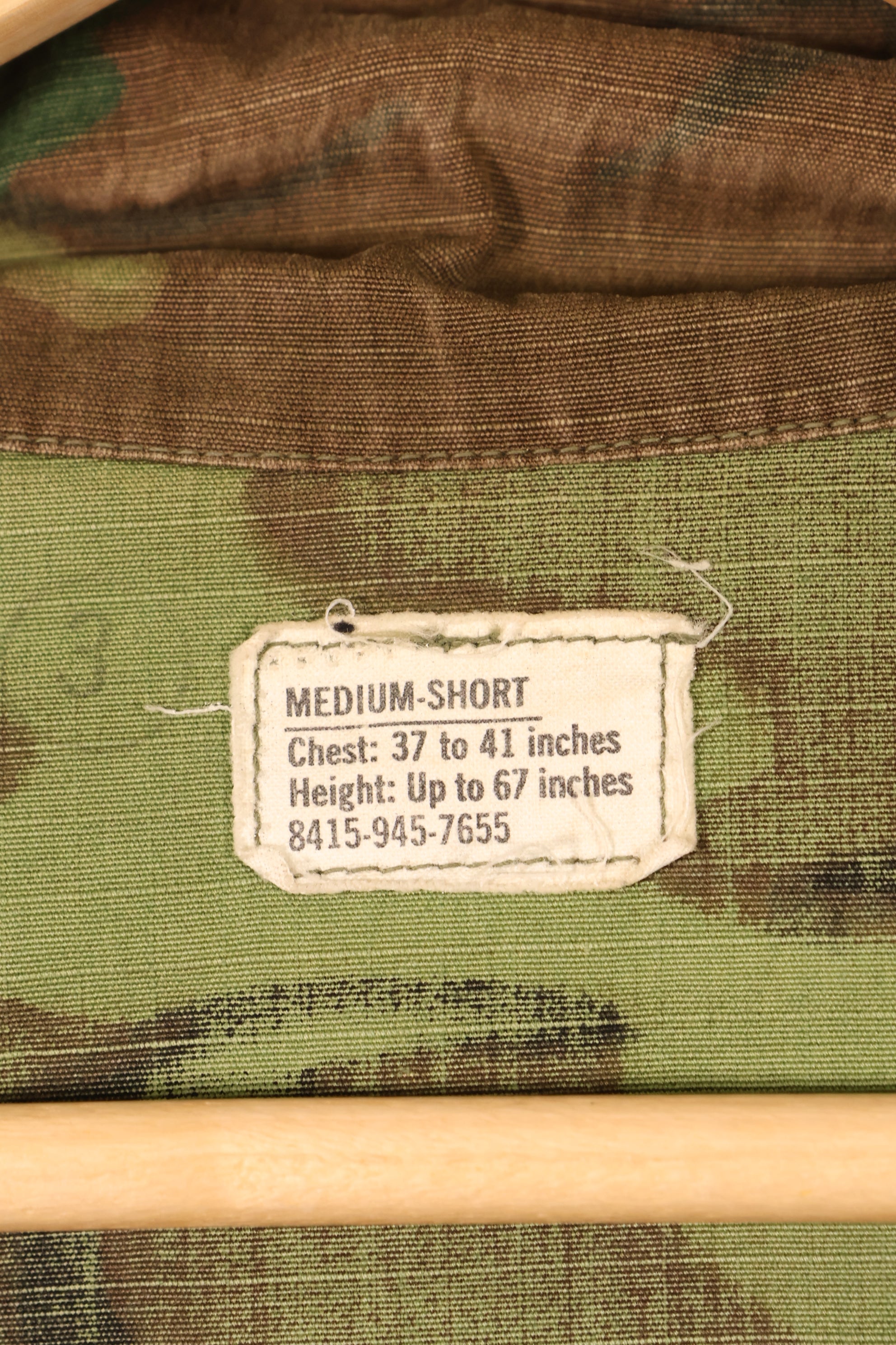 1969 Contract, M-S, U.S. Military, ERDL, Green Leaf Camo, Fatigue Jacket, Good Condition, Used