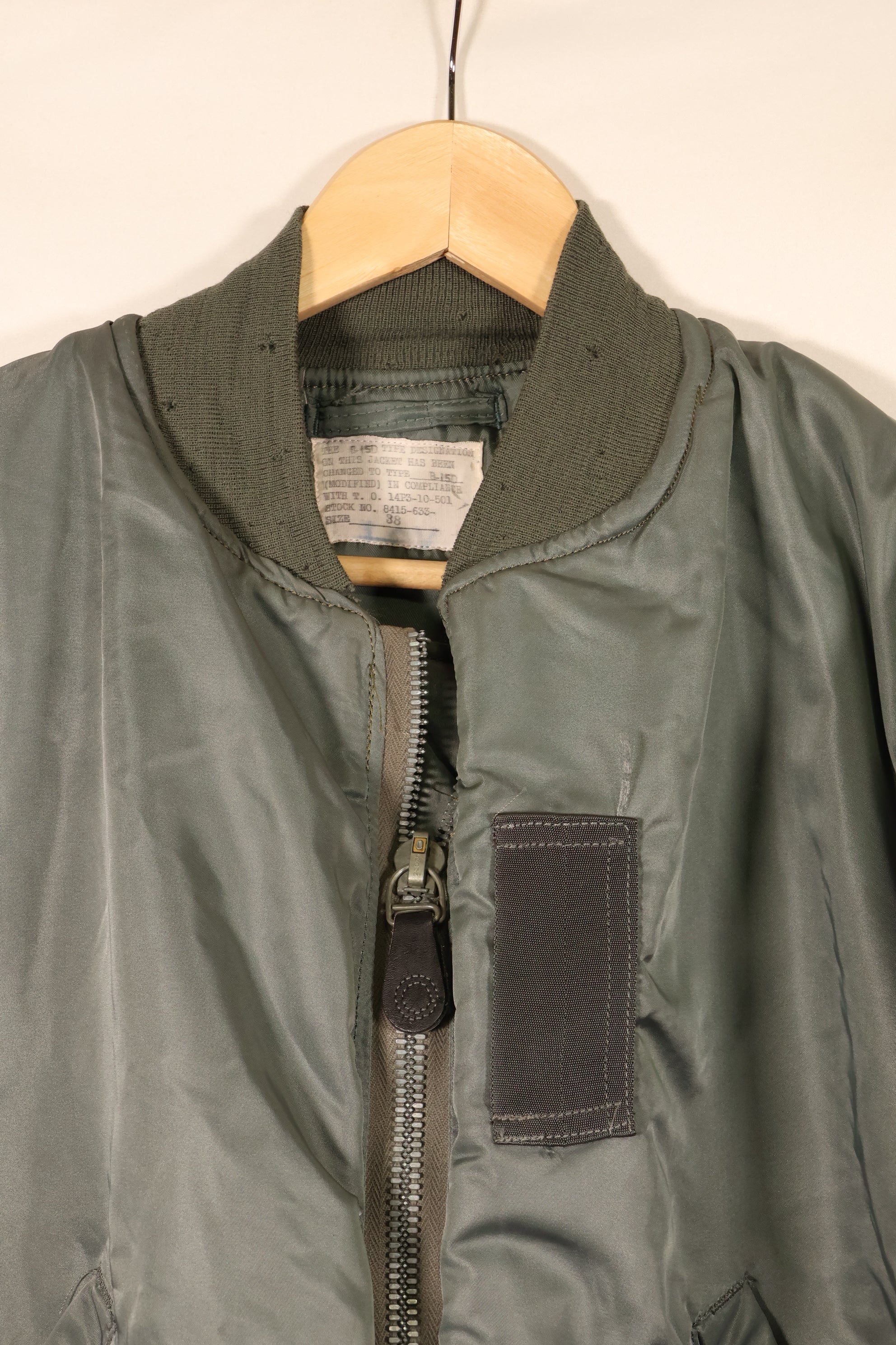 Early 1950s, Size 38, U.S. Air Force (USAF) B-15D Flight Jacket, Modified, Used