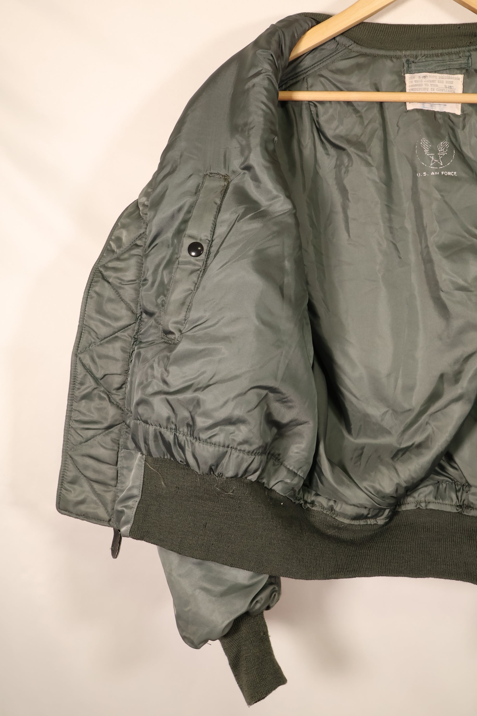 Early 1950s, Size 38, U.S. Air Force (USAF) B-15D Flight Jacket, Modified, Used