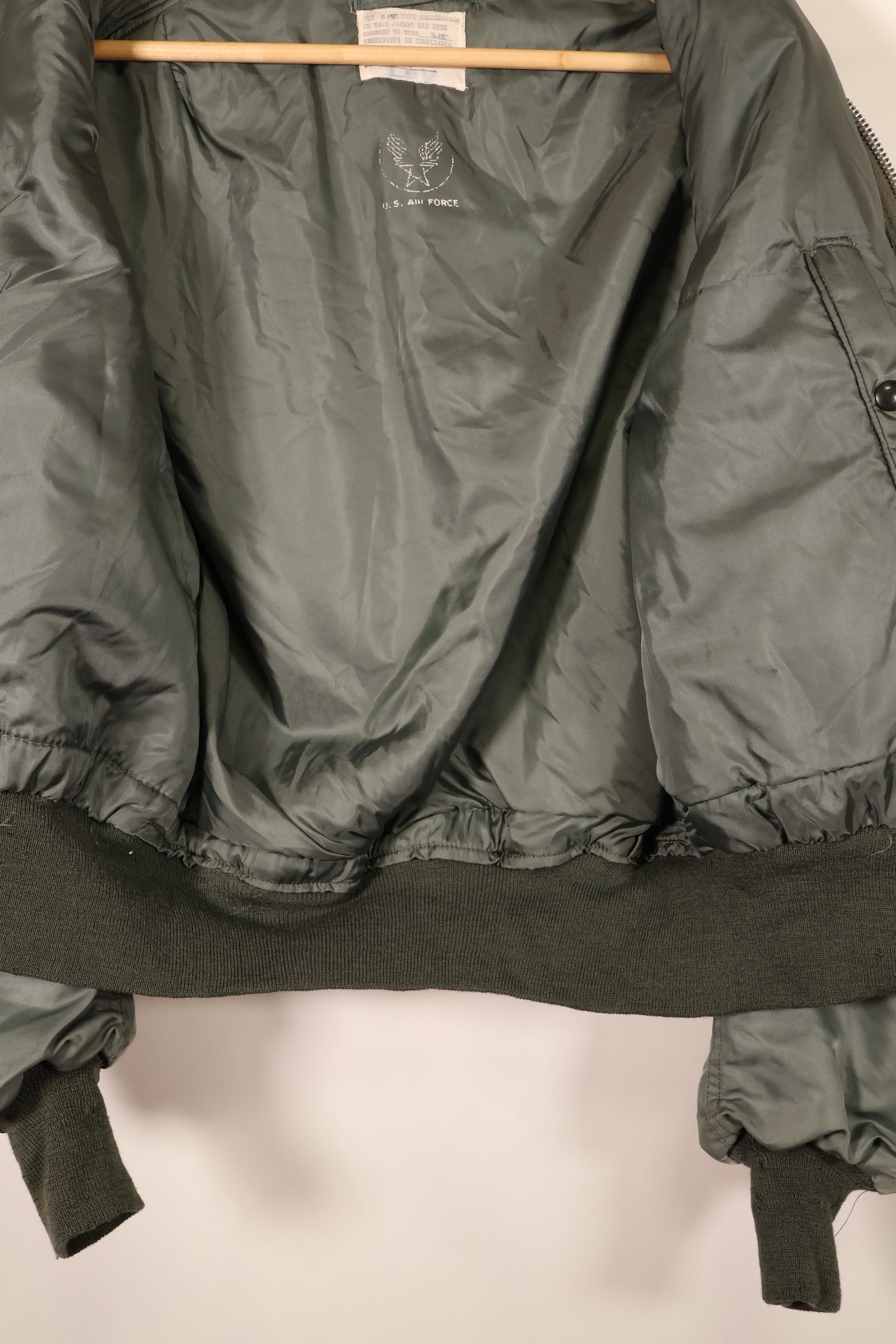 Early 1950s, Size 38, U.S. Air Force (USAF) B-15D Flight Jacket, Modified, Used