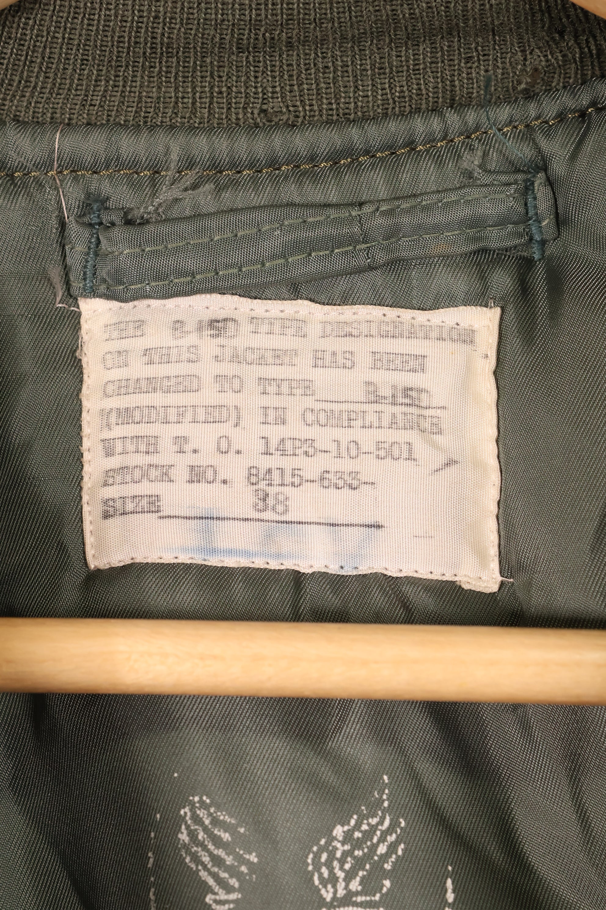 Early 1950s, Size 38, U.S. Air Force (USAF) B-15D Flight Jacket, Modified, Used