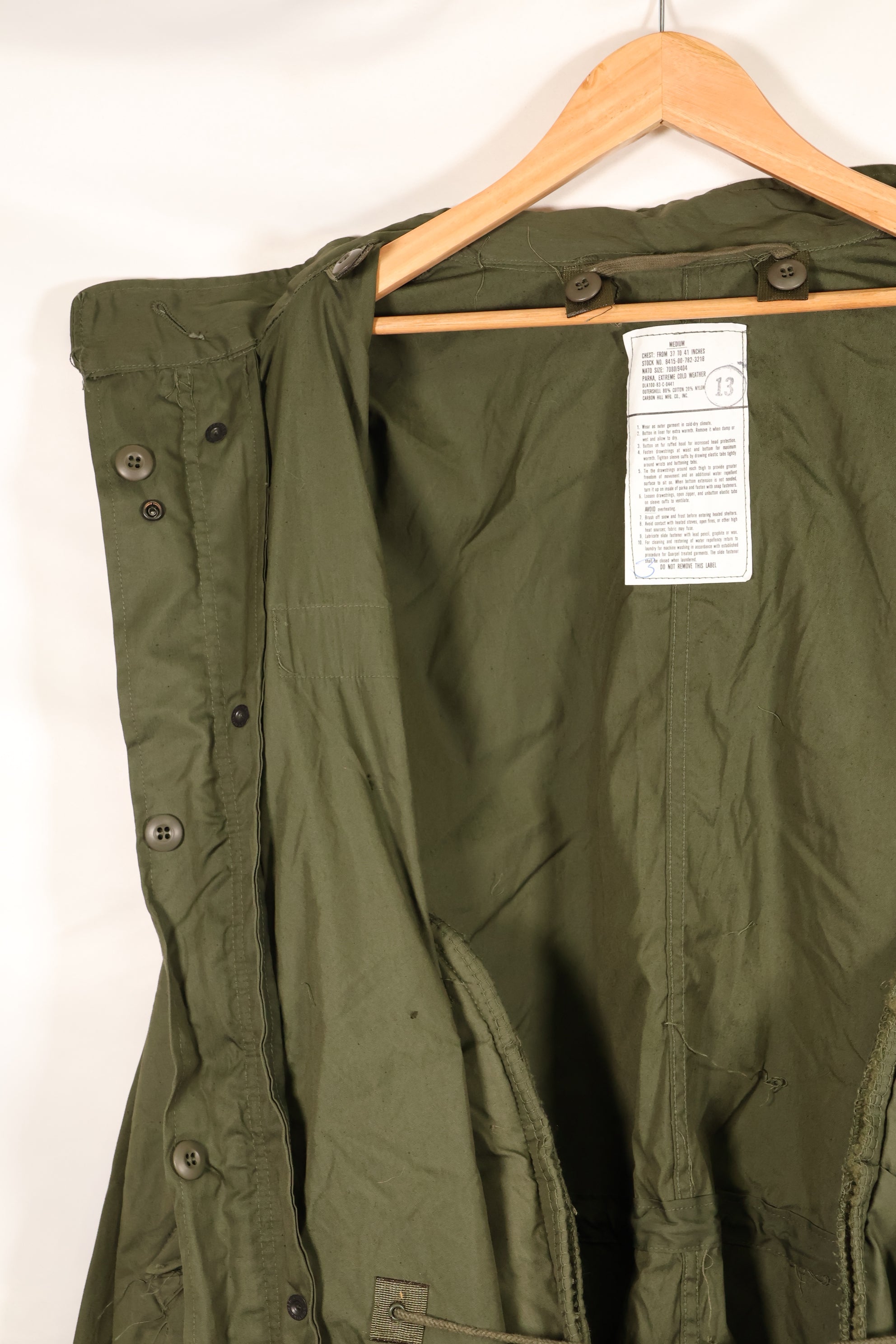 1983 Contract MEDIUM M65 Field Parka Fishtail Parka Almost unused Shell only B