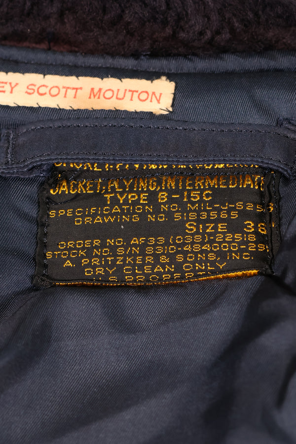 Early 1950s 38 USAF B-15C Flight Jacket Intermediate Zone Used