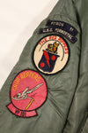 Late 1960's Estimated LARGE US Navy MA-1 Flight Jacket with pilot modifications, used.