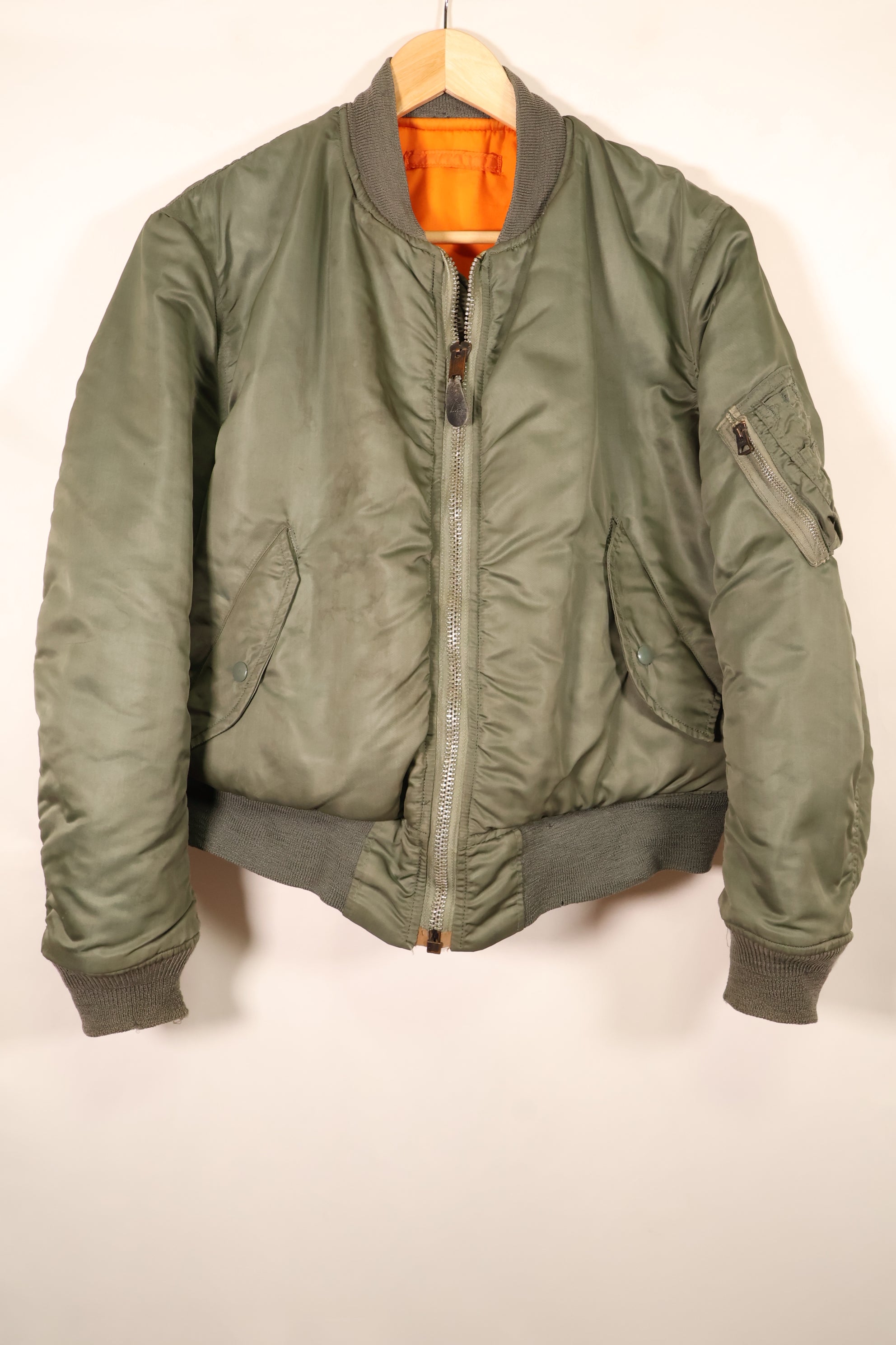 1970 Contract, MEDIUM, U.S. Air Force (USAF), MA-1 Flight Jacket, Good Condition, Used