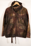 Real British Army SAS smock WINDPROOF camouflage smock, size unknown, heavy fabric, black dyed, used.