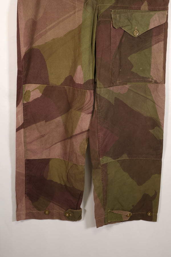 Real 1944 British Army SAS Trousers WINDPROOF Camouflage Pants Size No.1 Used