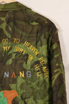 1970-71 large size Vietnam War camouflage poncho tour jacket DA NANG used