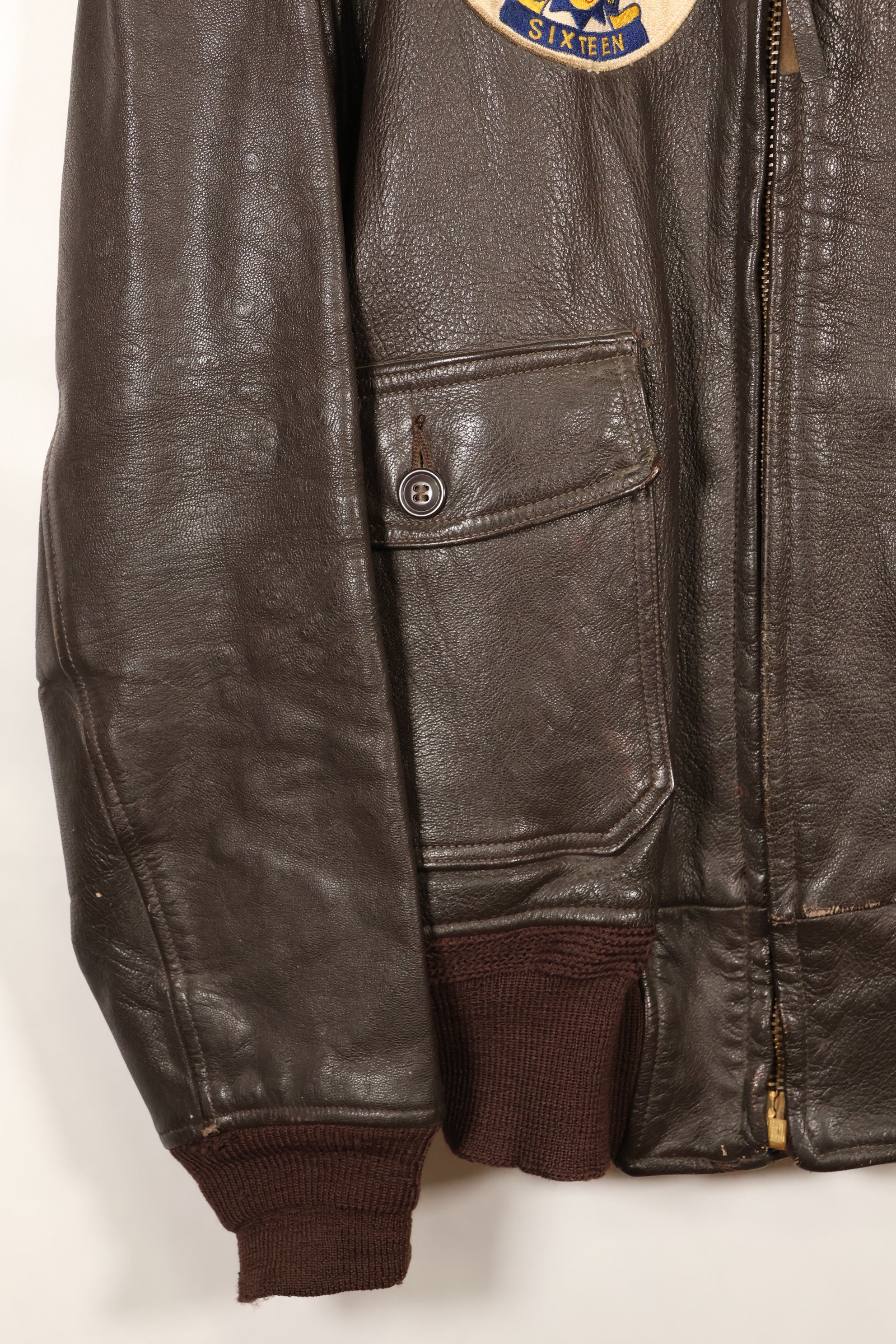 1960年代ロット　サイズ42　アメリカ海軍　G-1　フライトジャケット　Submarine Squadron Sixteen パッチ付き　中古品