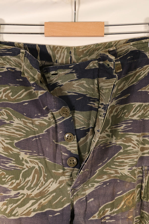 Estimated circa 1966; Privately sourced; Silver Tiger pattern; Tiger stripes; 2nd Model fatigue pants cut; Used