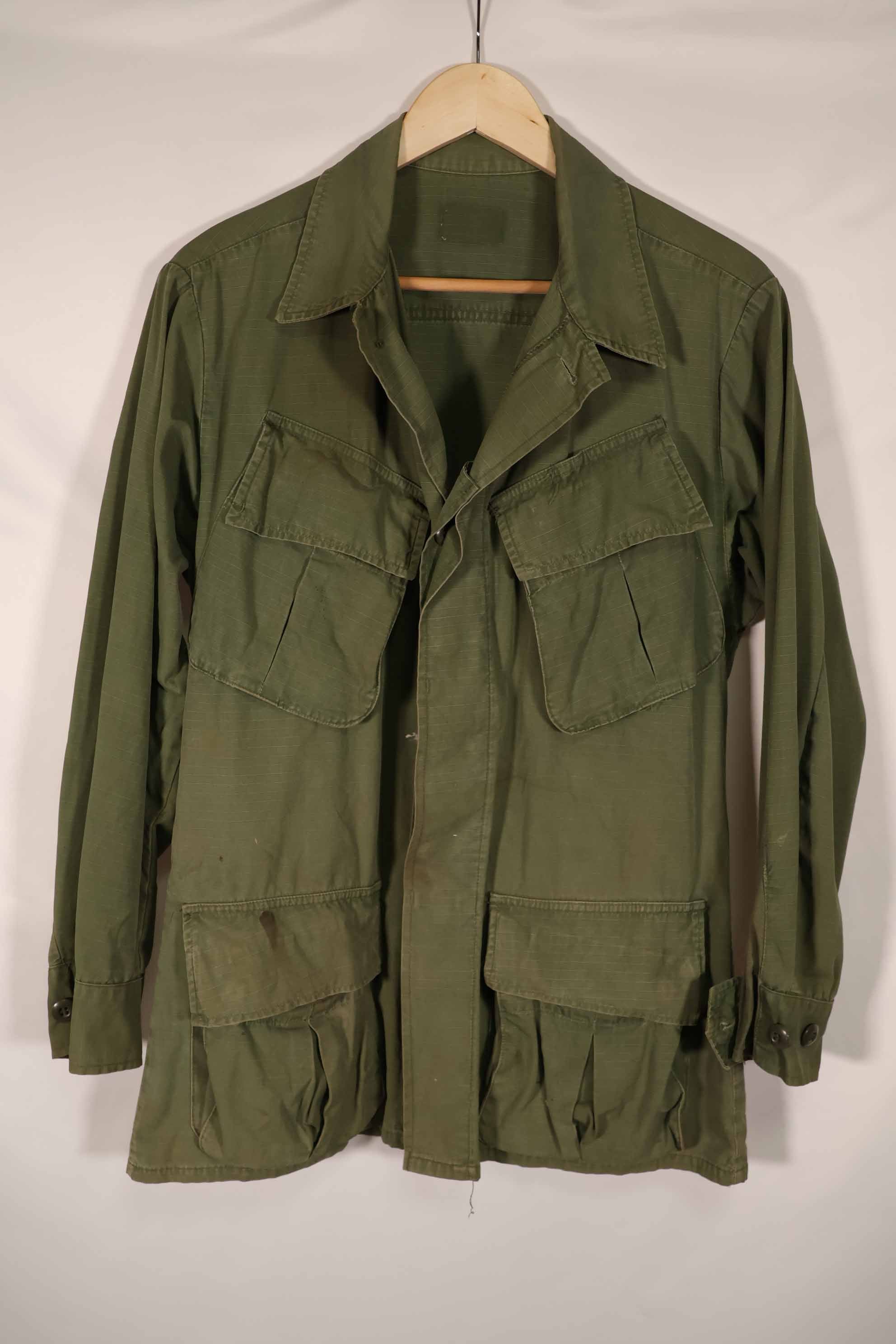 Real 1968 4th Model Jungle Fatigue Jacket, no size tag, used.