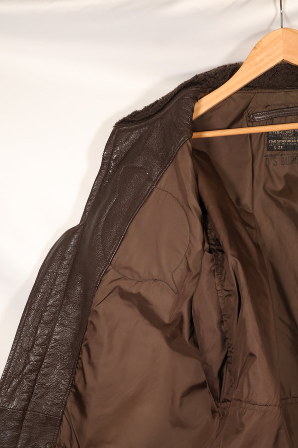 1971 contract size 44 G-1 flight jacket, painted, patches, used.