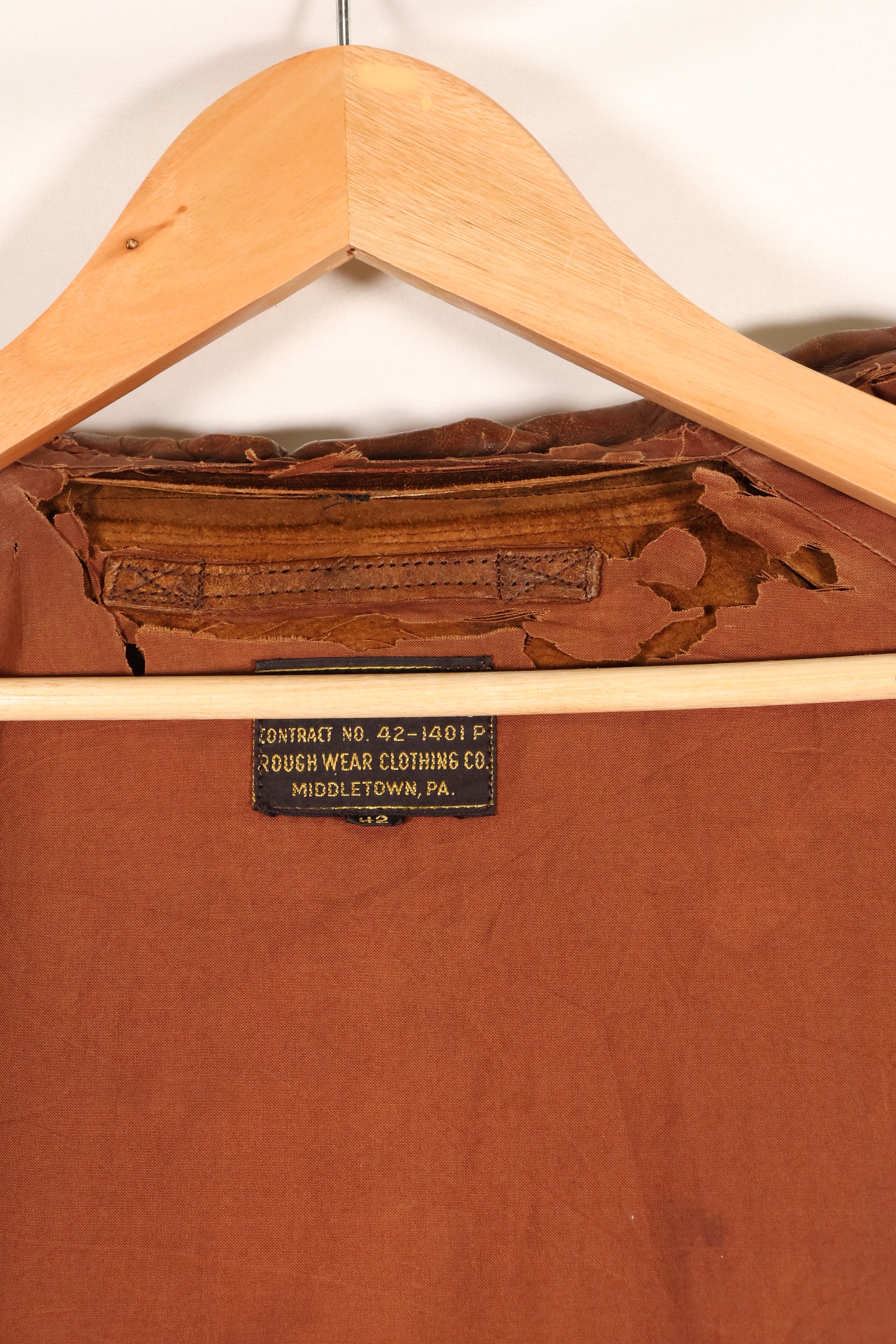 1940s size 42 USAAF A-2 flight jacket Rough Wear Clothing Co. used