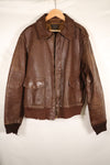 1940s size 42 WWII U.S. Army Air Corps USAAF A-2 flight jacket with name, used.