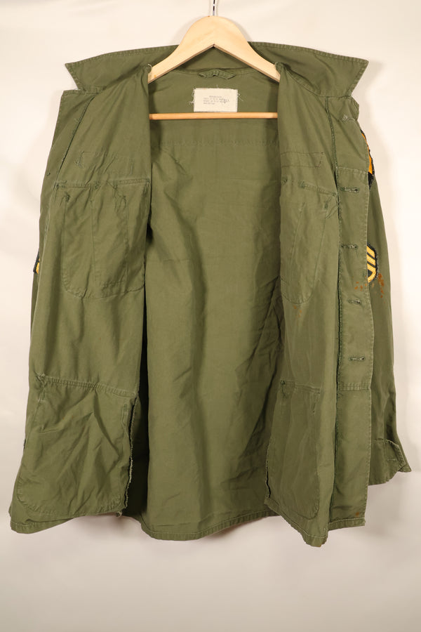 Contract item from around 1967—M-S 3rd Model Jungle Fatigue Jacket with patch (added later)—Used