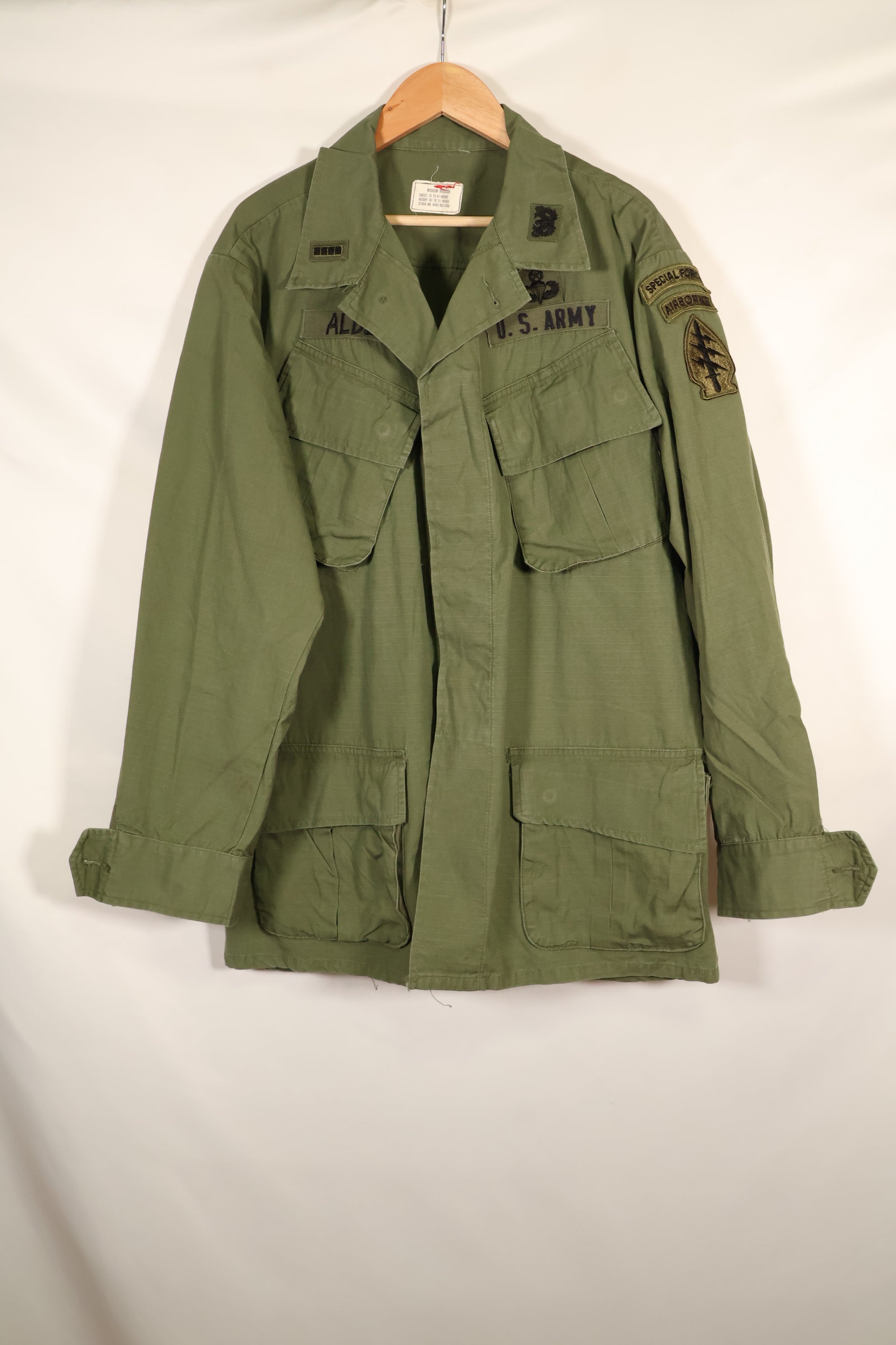 1968 Contract M-R 1980's Green Beret 4th Model Jungle Fatigue Jacket Used