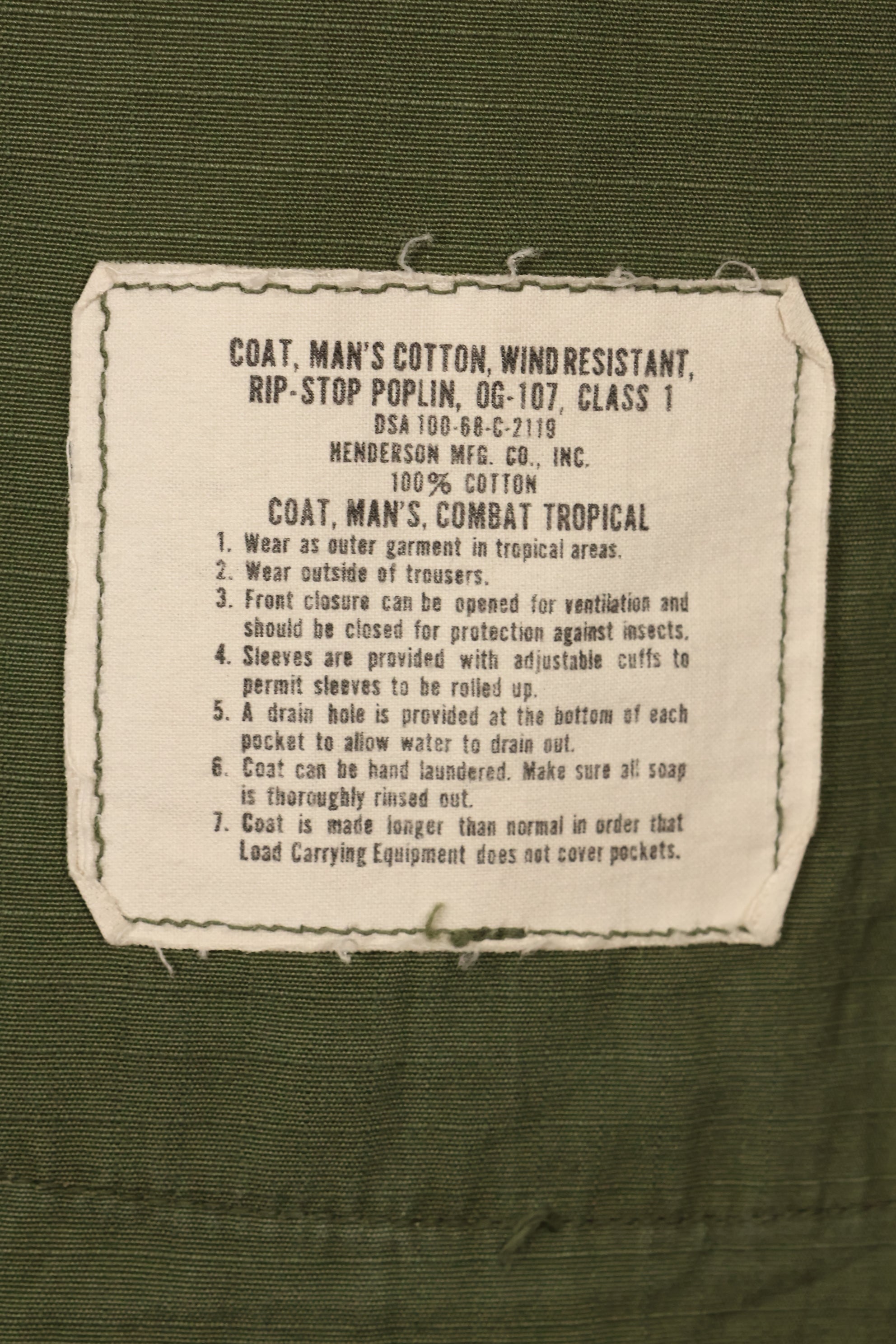 1968 Contract M-R 1980's Green Beret 4th Model Jungle Fatigue Jacket Used