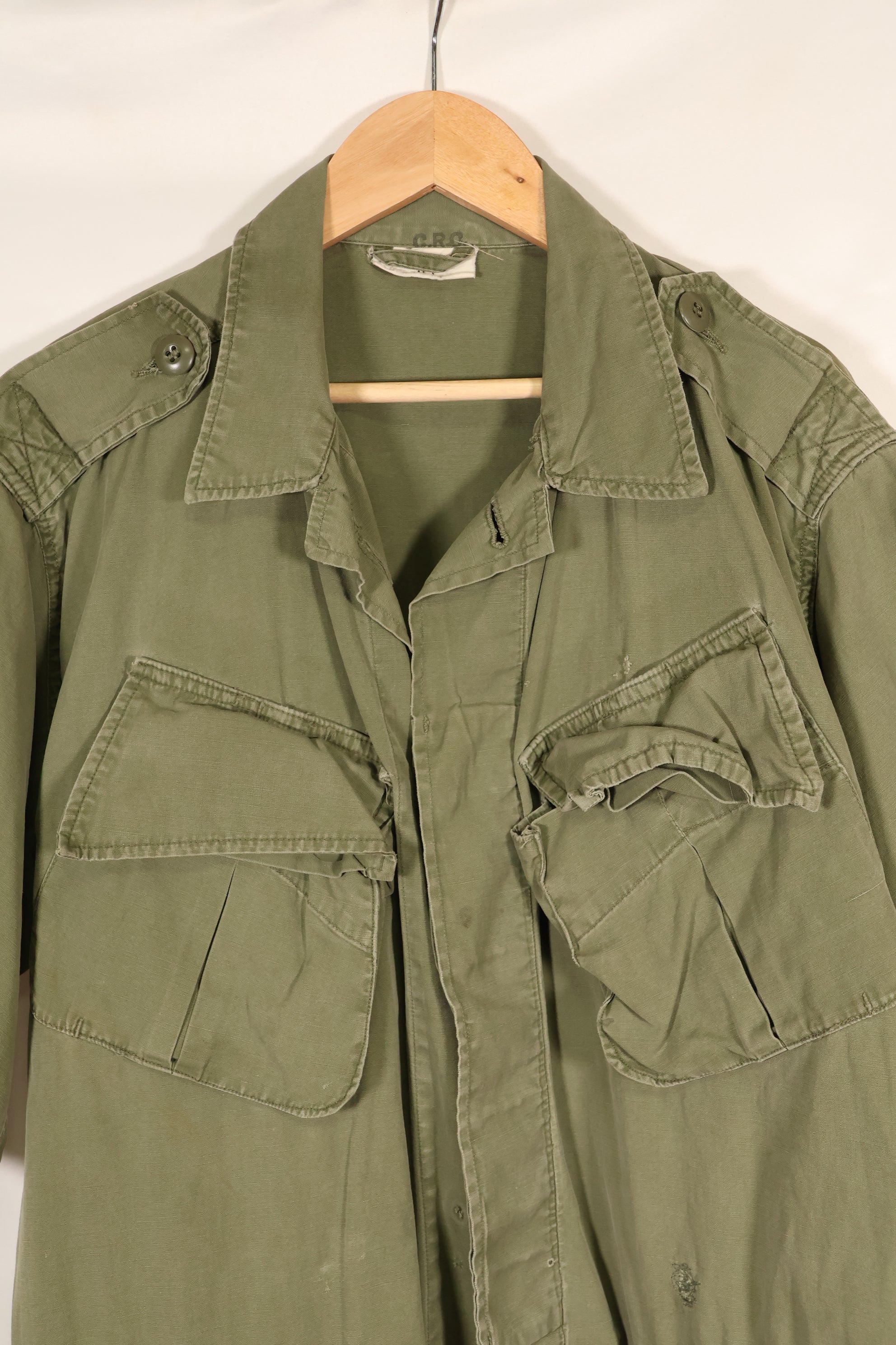 Circa 1965 M-S FEC Contract Made in Japan 2nd Model Jungle Fatigue Jacket Short Sleeve Custom Used