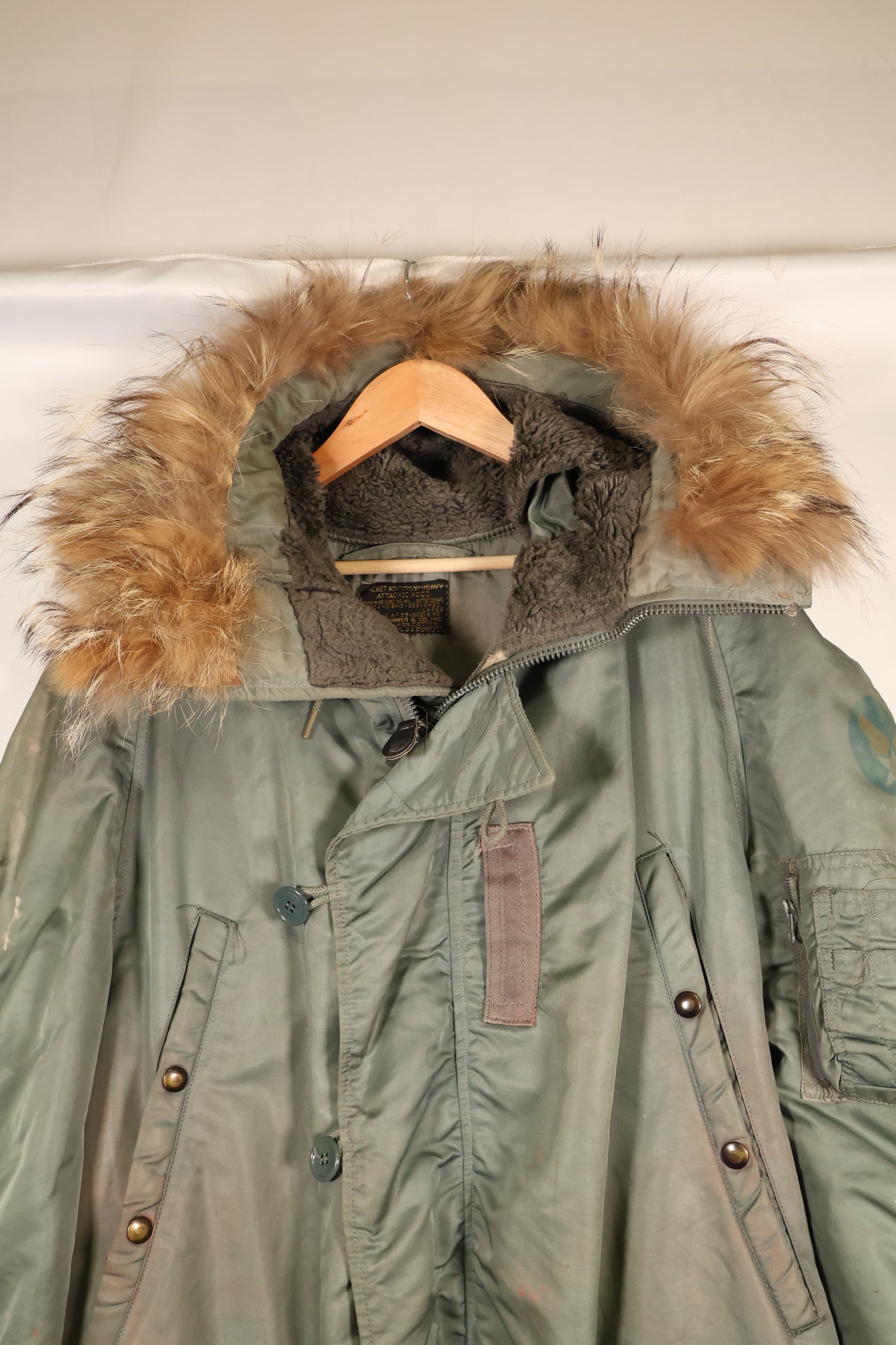 1950's LARGE USAF USAF N3-B Flight Jacket, Used, Stenciled