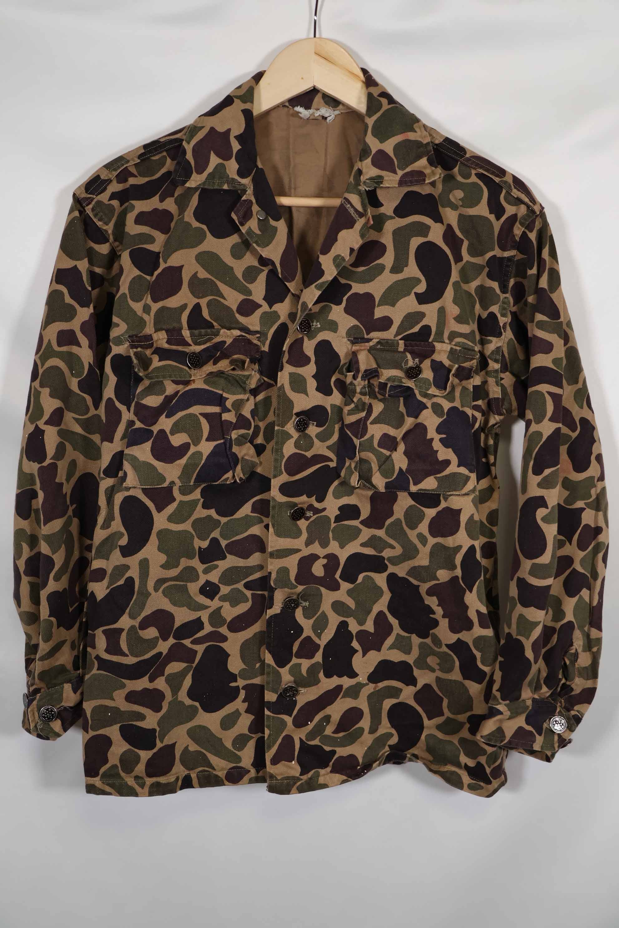 Real CIDG 13 Star Button Beogam Camouflage Shirt Local Made Frogskin Camouflage Used