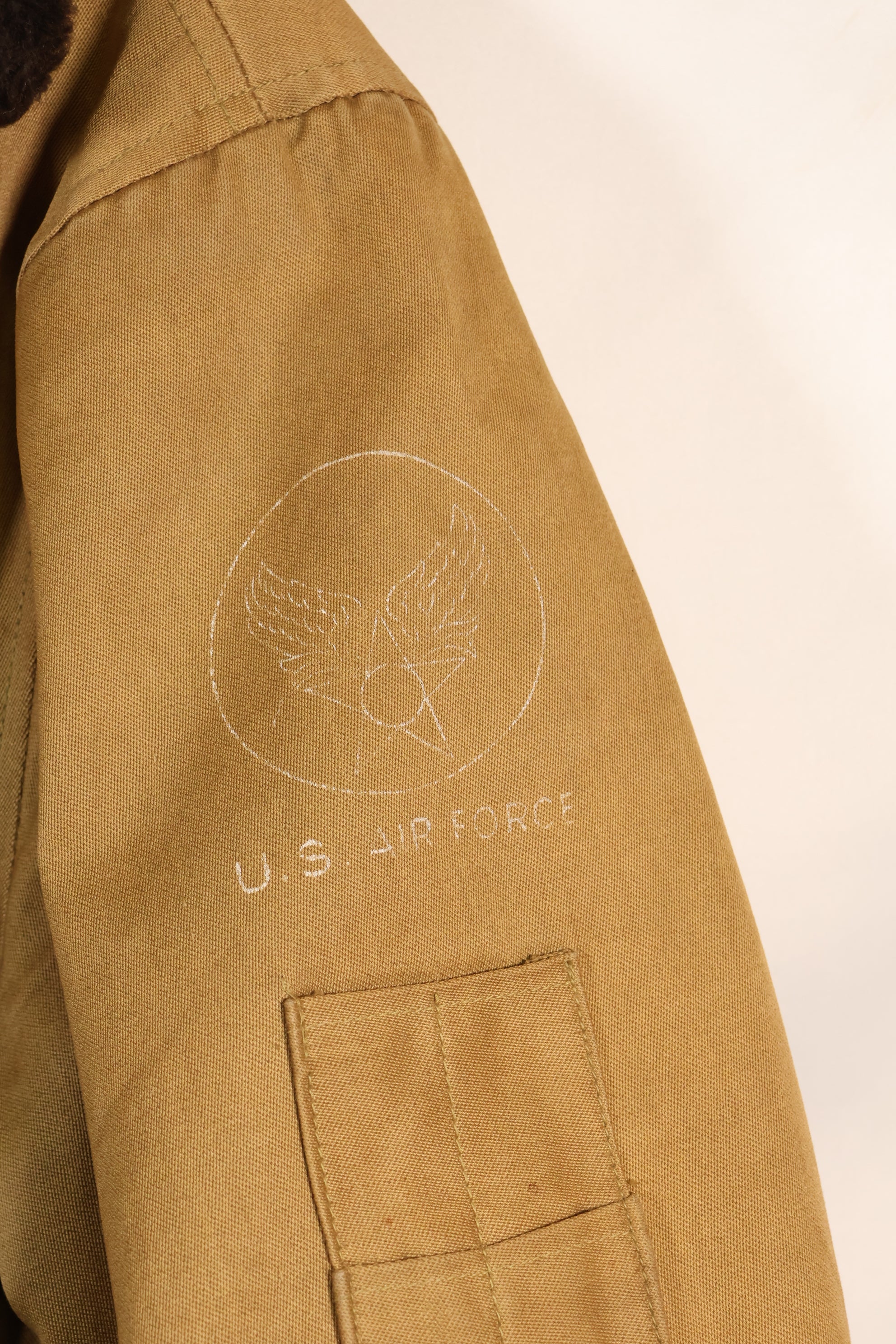 1950's USAF B-15 cotton flight jacket, commercial model, used.