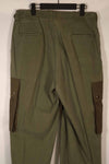 Real 1940s-50s US Army HBT pants, modified pockets, used.