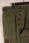 Real 1940s-50s US Army HBT pants, modified pockets, used.