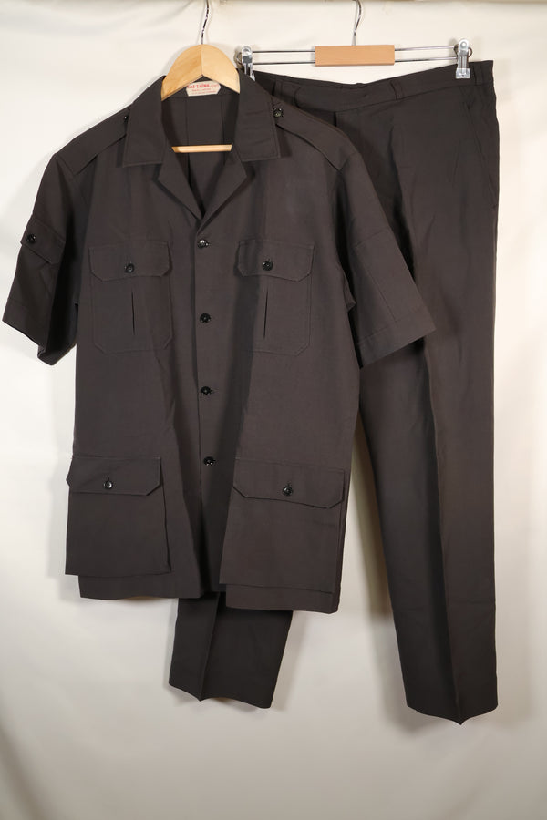 1960s Saigon Taylor Made Black Safari Jacket Pants Set