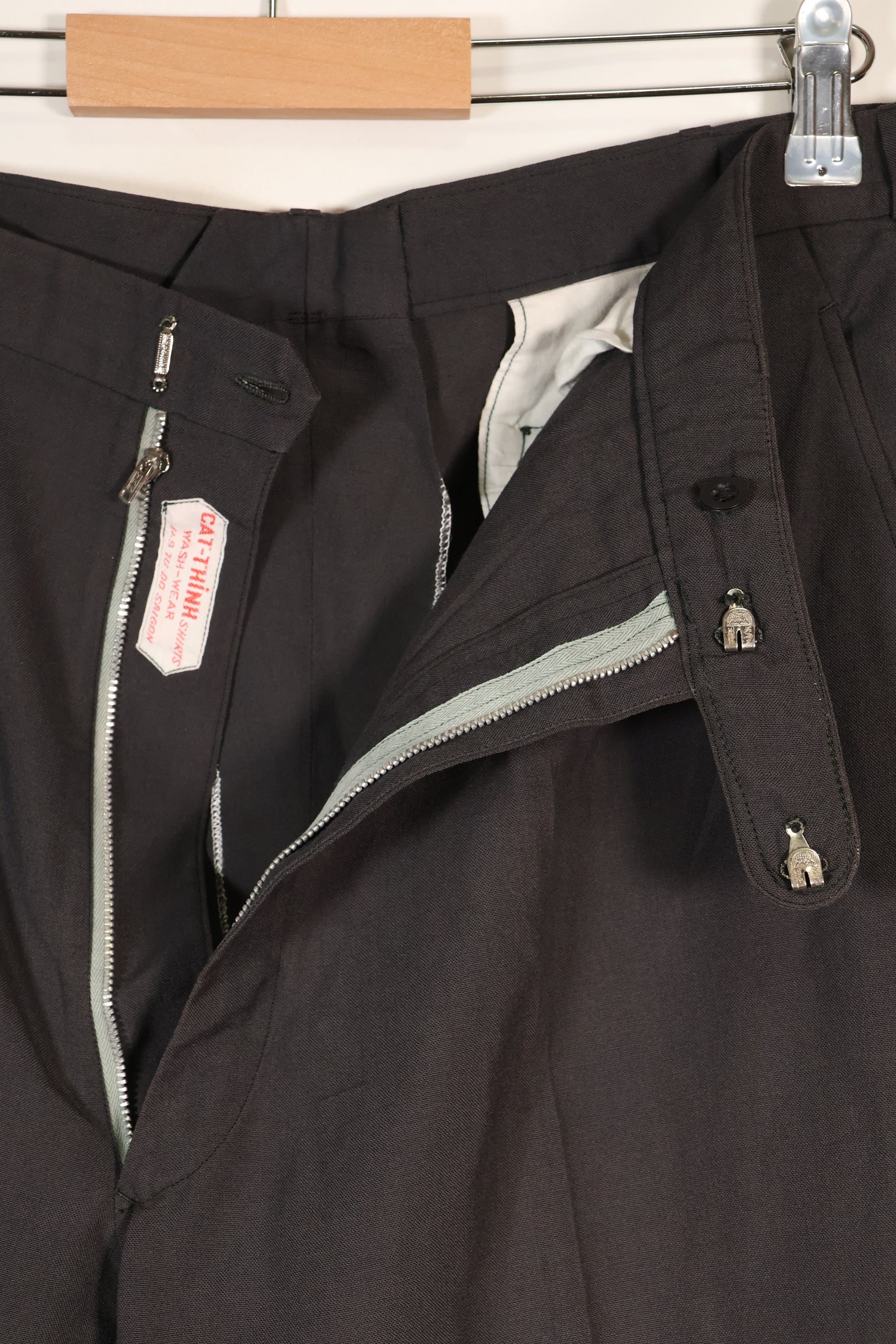 1960s Saigon Taylor Made Black Safari Jacket Pants Set