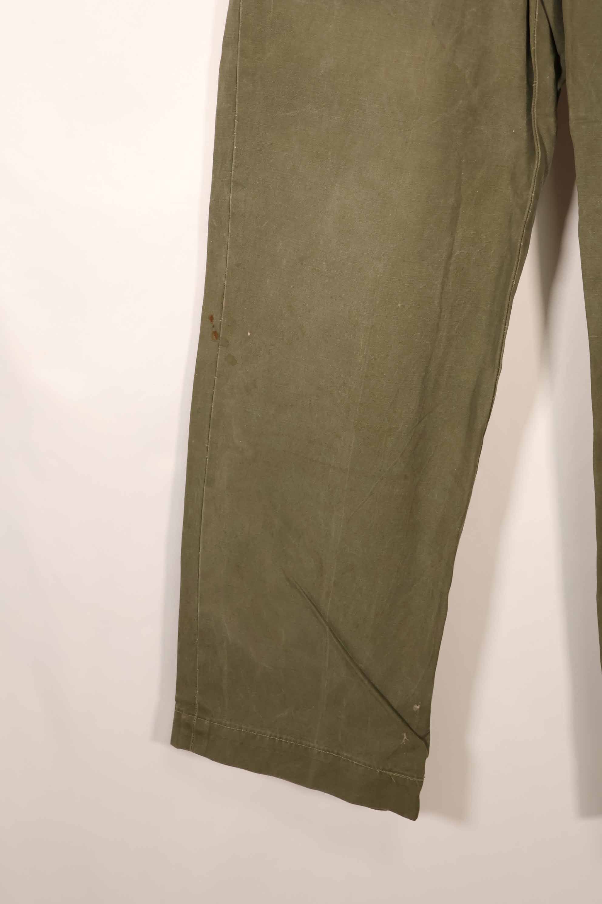 Real 1940s U.S. Army M45 cotton field pants, used.