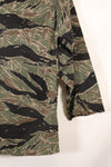 1960s Japanese Silver Tiger Asian Cut shirt, tiger stripe, used, no cuffs.