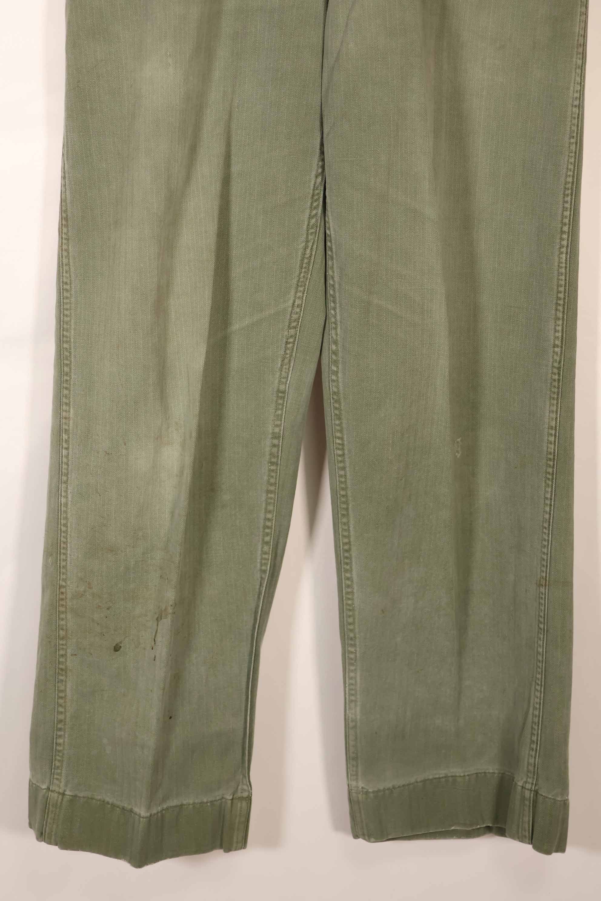 Real 1940s WWII U.S. Marine Corps HBT pants, used, B