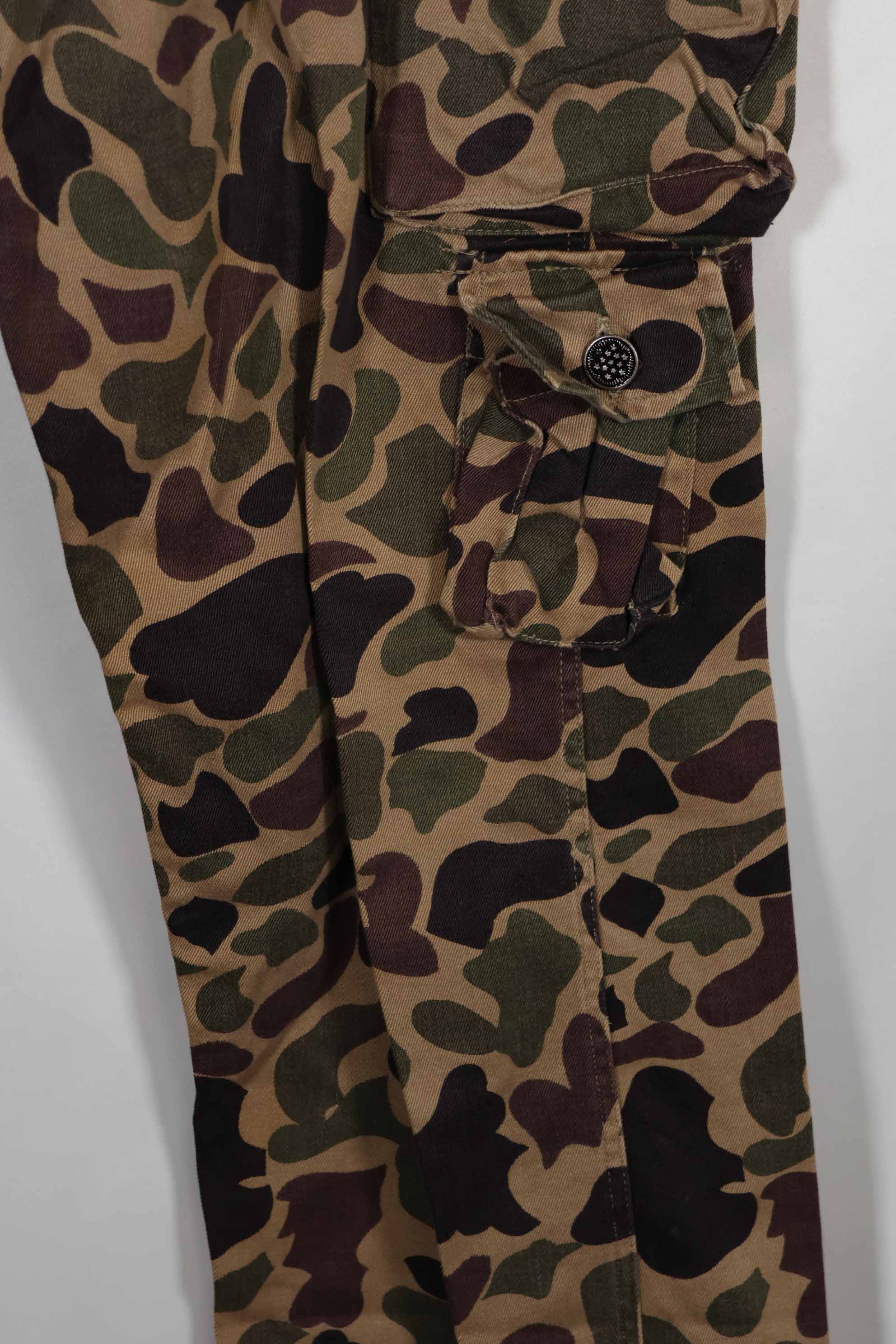 CIDG 13 Star Button Beogum Camouflage Pants Local Made Frogskin Camouflage Used