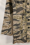 Early 1970s Late War Pattern Tiger Stripe Heavy Cotton Shirt, faded, used.