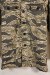 Early 1970s Late War Pattern Tiger Stripe Heavy Cotton Shirt, faded, used.