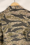 Early 1970s Late War Pattern Tiger Stripe Heavy Cotton Shirt, faded, used.