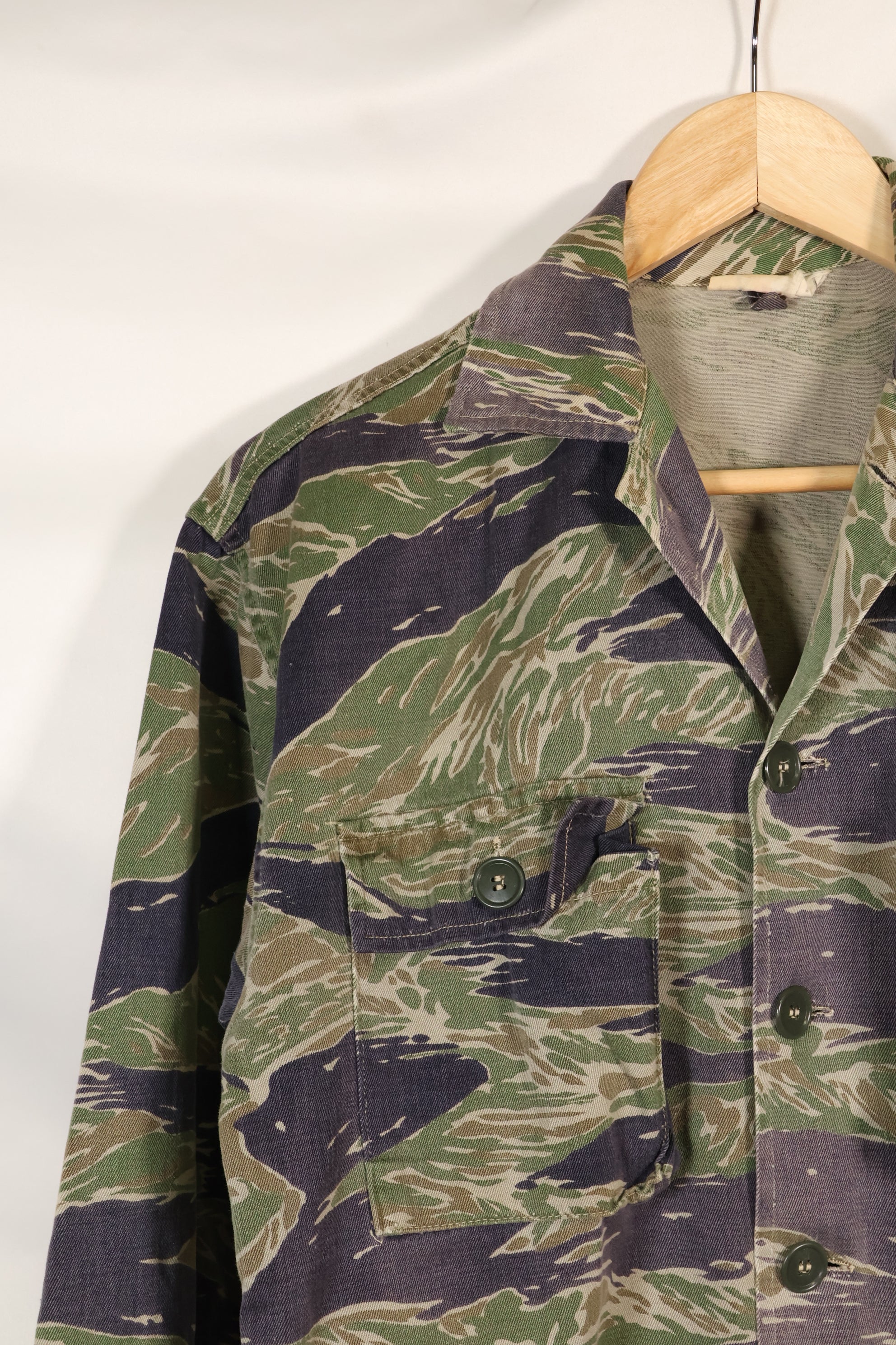 1960's semi A-L Japanese Silver Tiger Asian cut shirt, faded, used.