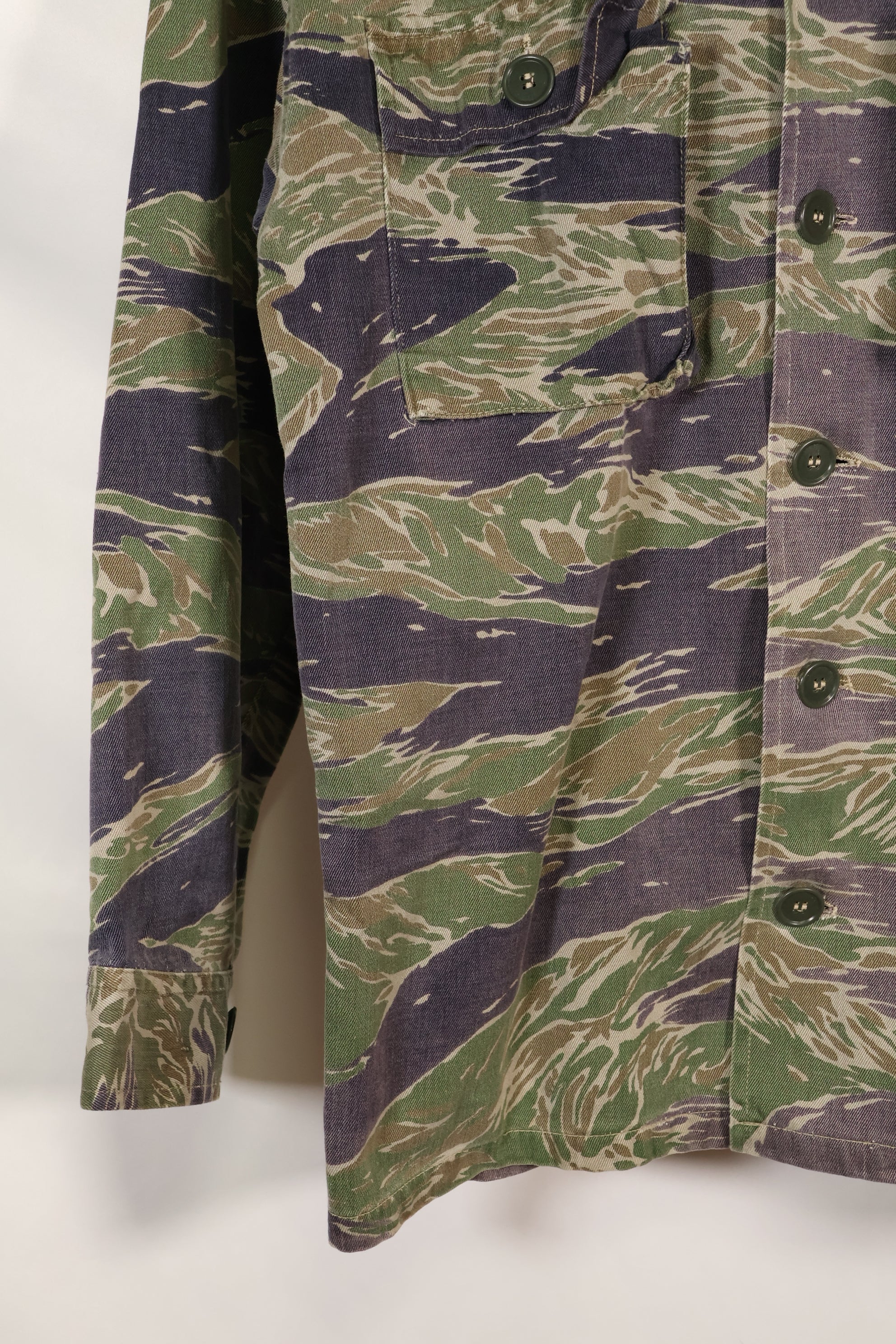 1960's semi A-L Japanese Silver Tiger Asian cut shirt, faded, used.