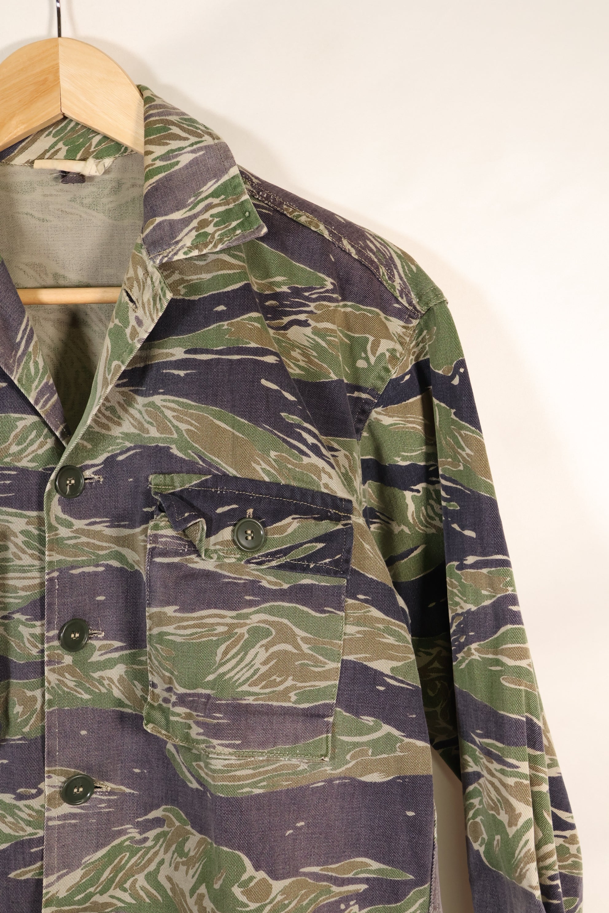 1960's semi A-L Japanese Silver Tiger Asian cut shirt, faded, used.