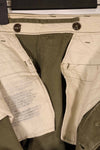 Real late 1940s - early 1950s M45 OD cotton field pants, used, strong signs of use.