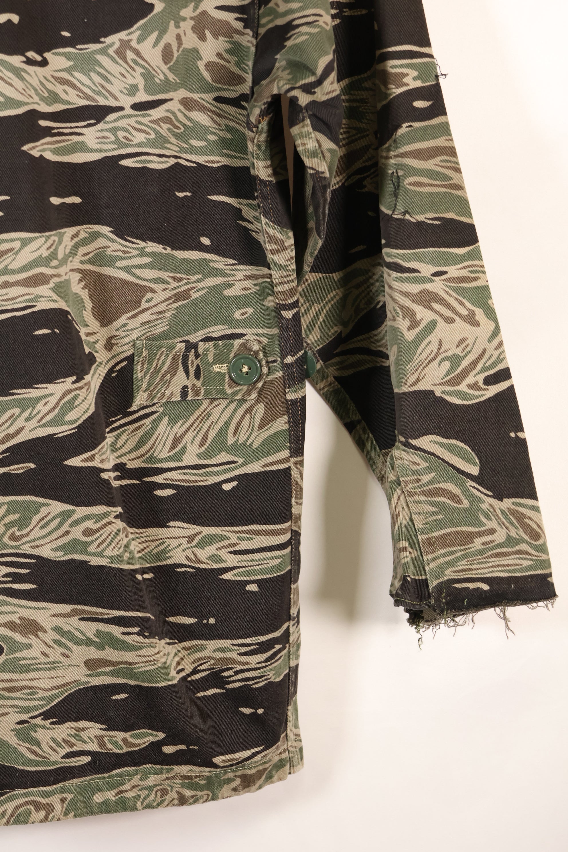 1960's 1/2 A-S Japanese Silver Tiger Shirt, Tiger Stripe, with local alterations, used.