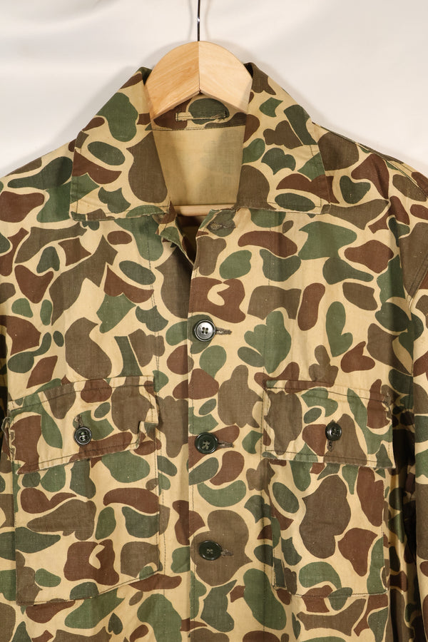 1970's manufactured in Okinawa, Japan, Beogum camouflage duck hunter hunting shirt, used.